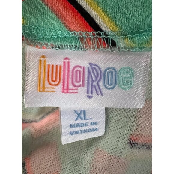 LuLaRoe XL Pencil Skirt With Geometric Coral & Mint Print - Picture 5 of 16